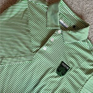 Austin FC Green Stripe Columbia Polo size Large